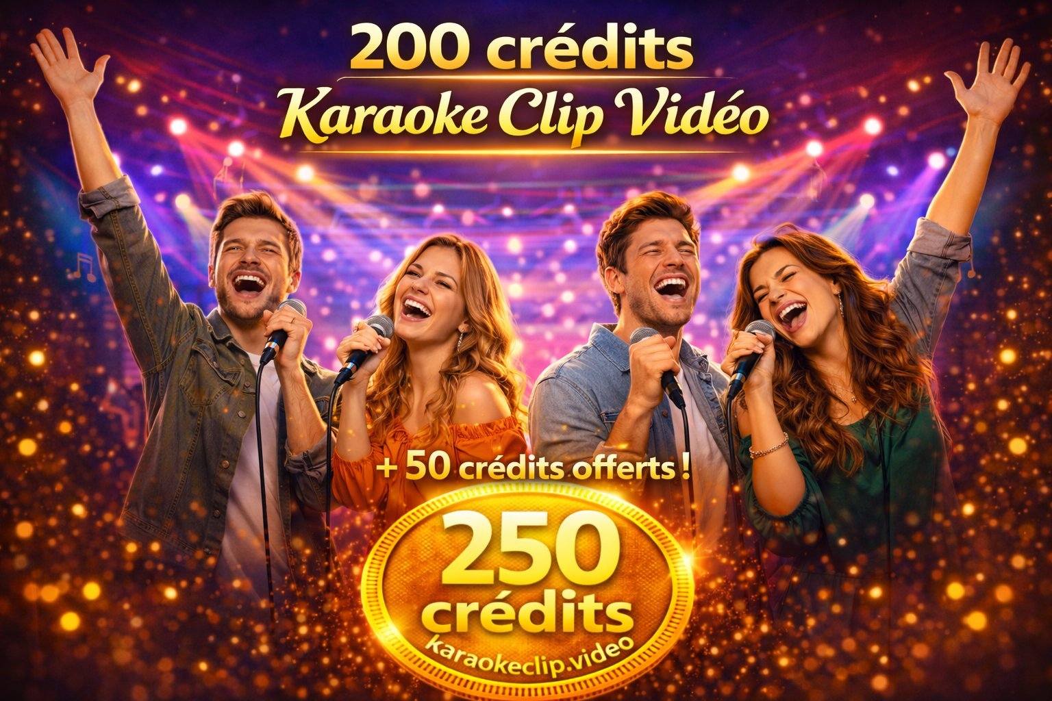 200 Créditos Karaoke Clip Vídeo + 50 grátis!